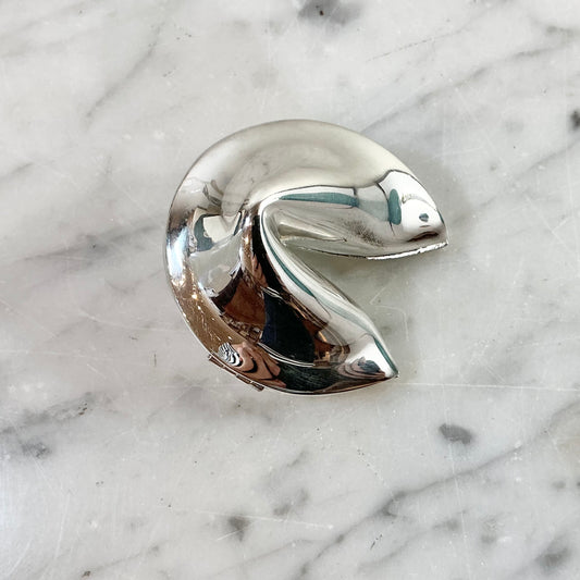 Vintage Silver Plated Fortune Cookie Box