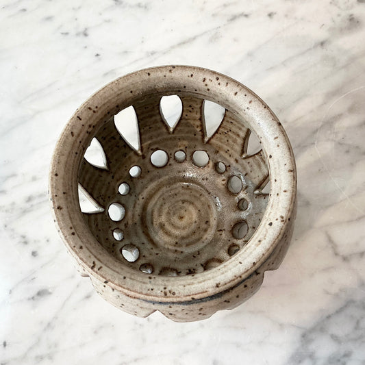 Vintage Stoneware Candle Lantern