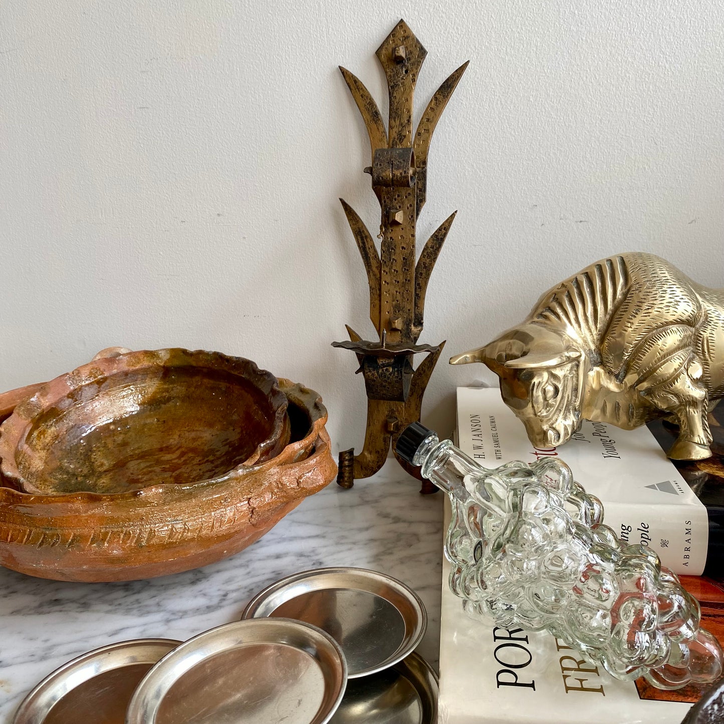 S/5 Vintage Pewter Coasters