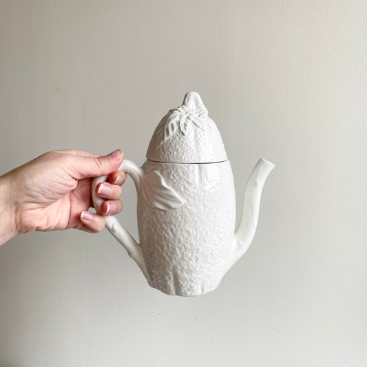 Vintage White Ceramic “Lemon” Teapot