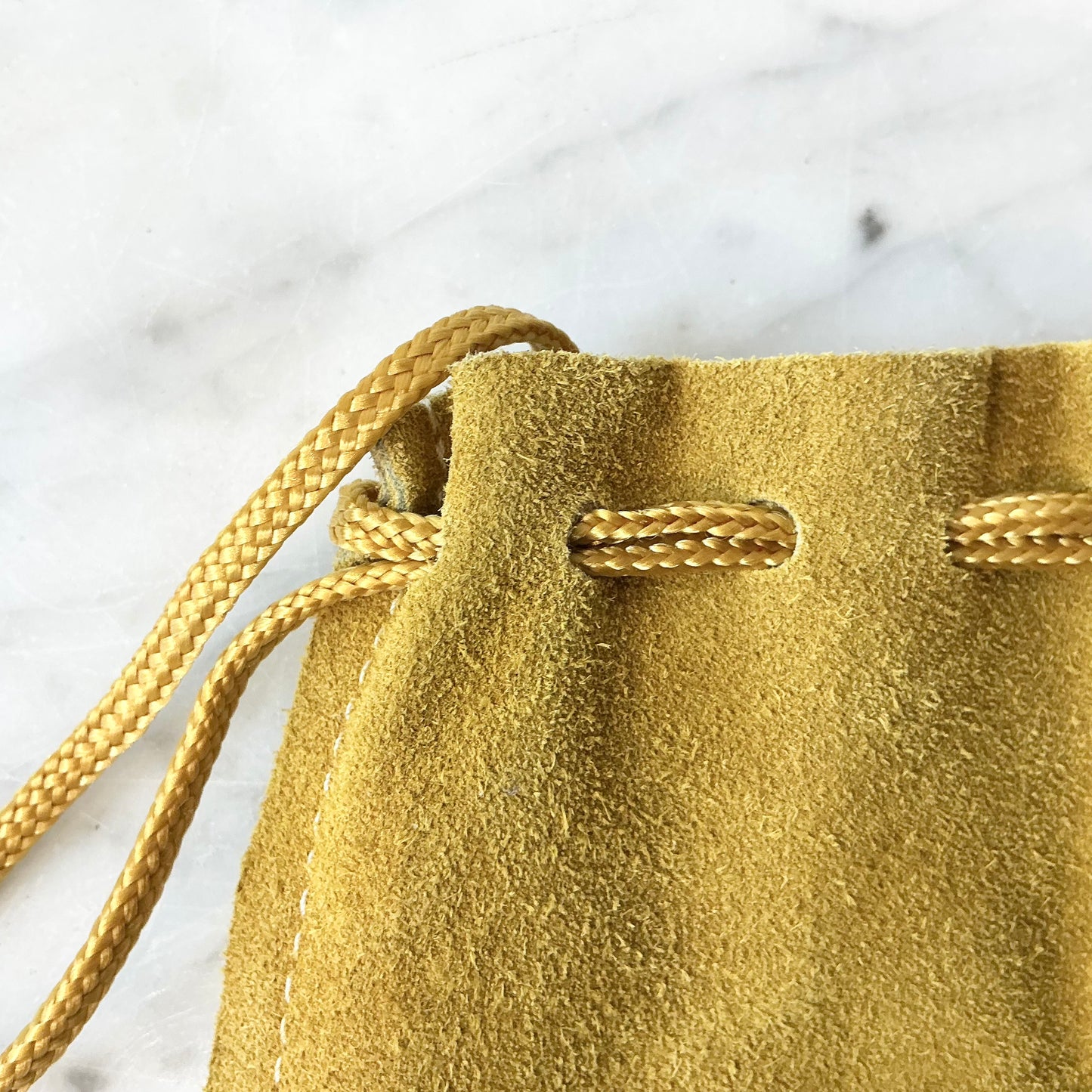 Vintage Leather Drawstring Pouch