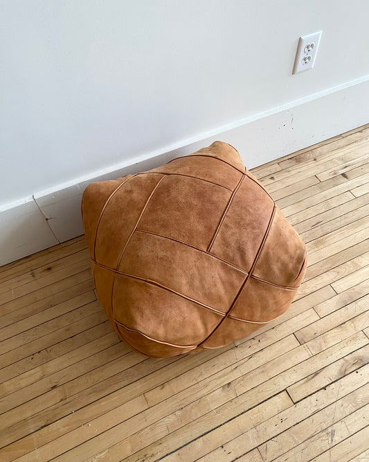 Found Leather Pouf