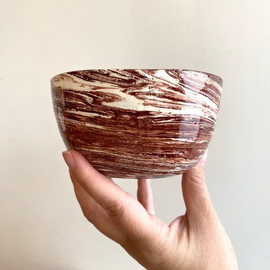 Vintage Swirled Clay Studio Pottery Bowl