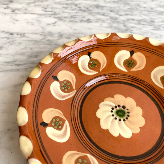 Vintage Hungarian Folk Art Plate, 8"