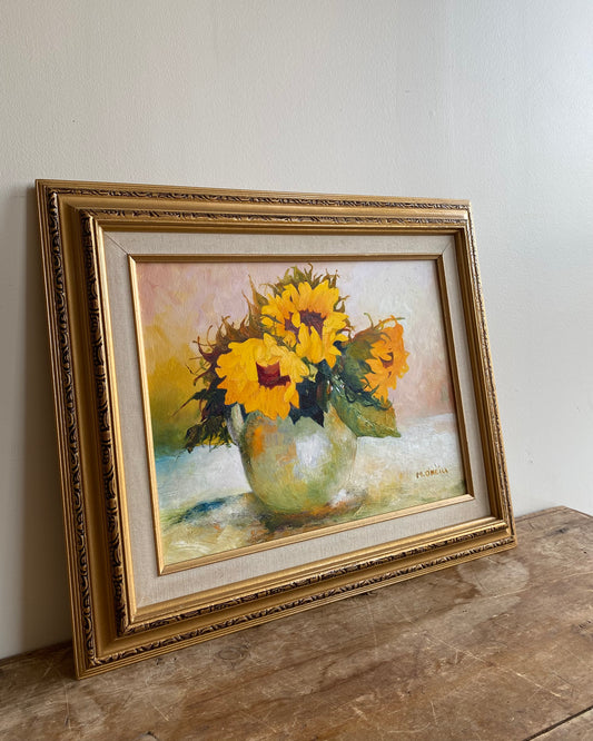 "SUNFLOWERS" Original Still Life Oil Painting