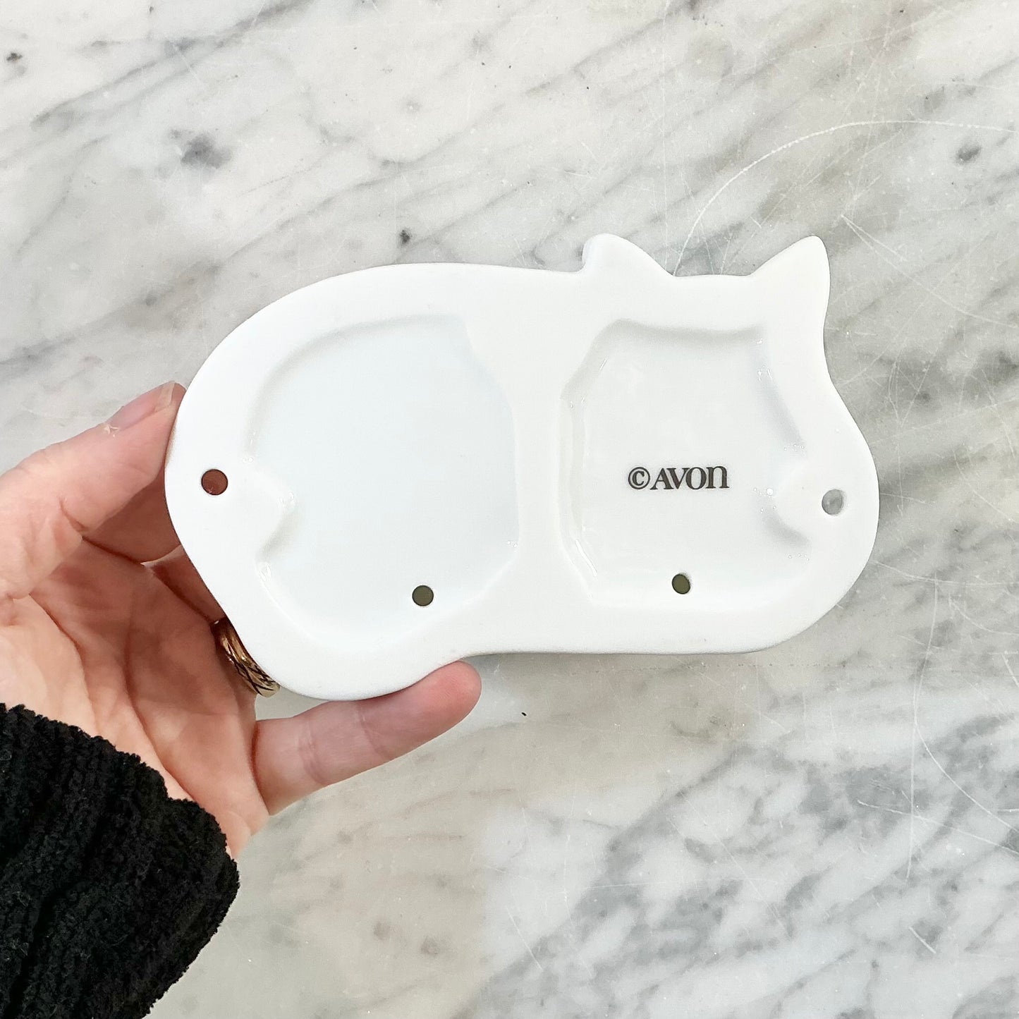 Vintage Porcelain Cat + Kitten Hook