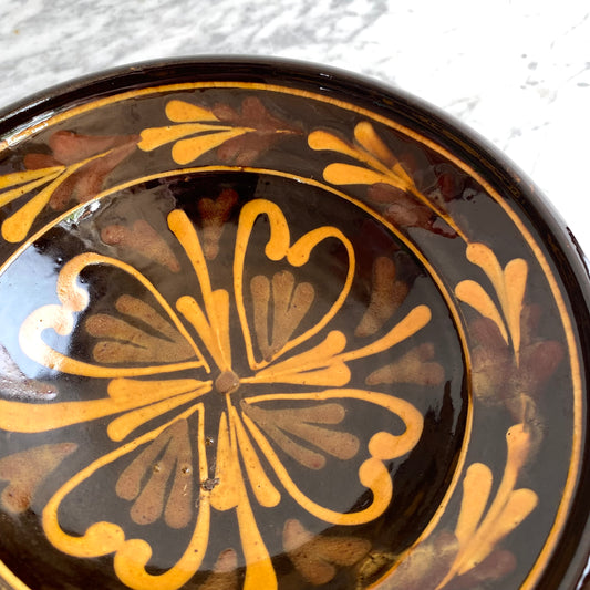 Vintage Hungarian Folk Art Bowl, 8"