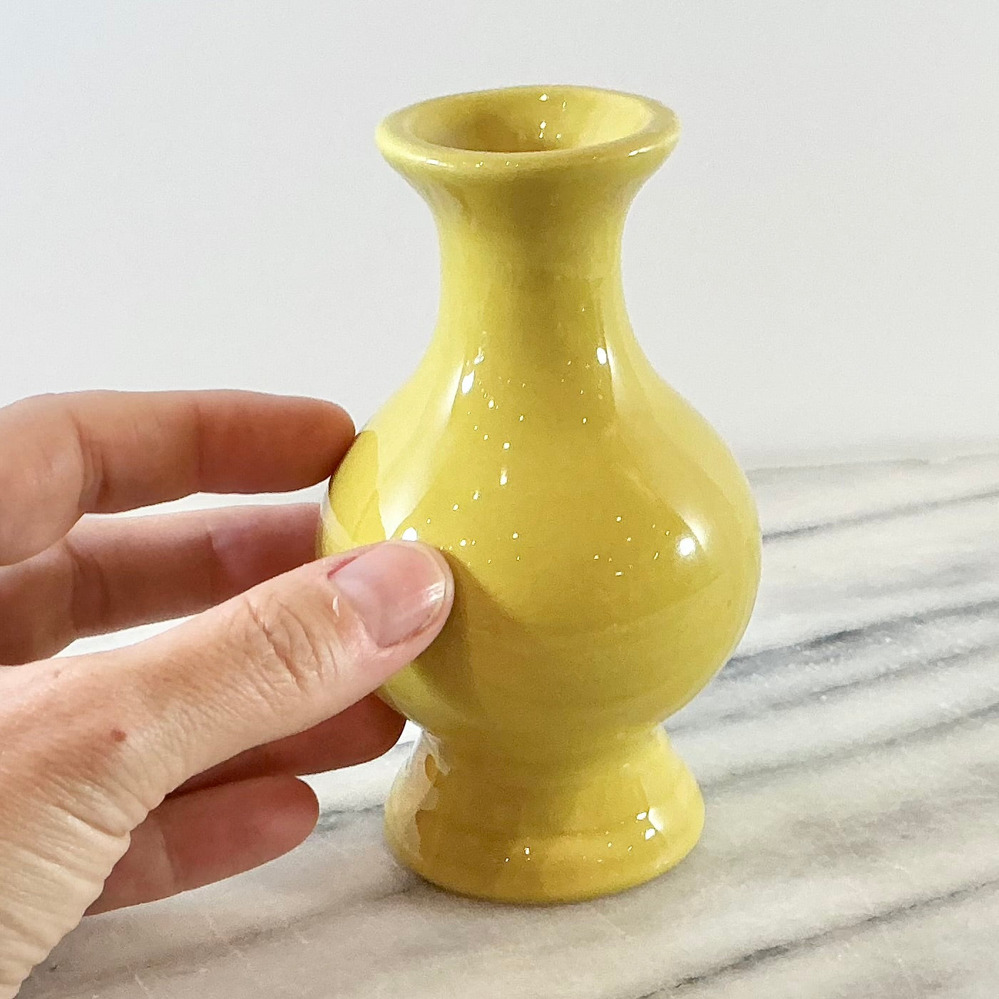 Vintage Yellow Ceramic Bud Vase