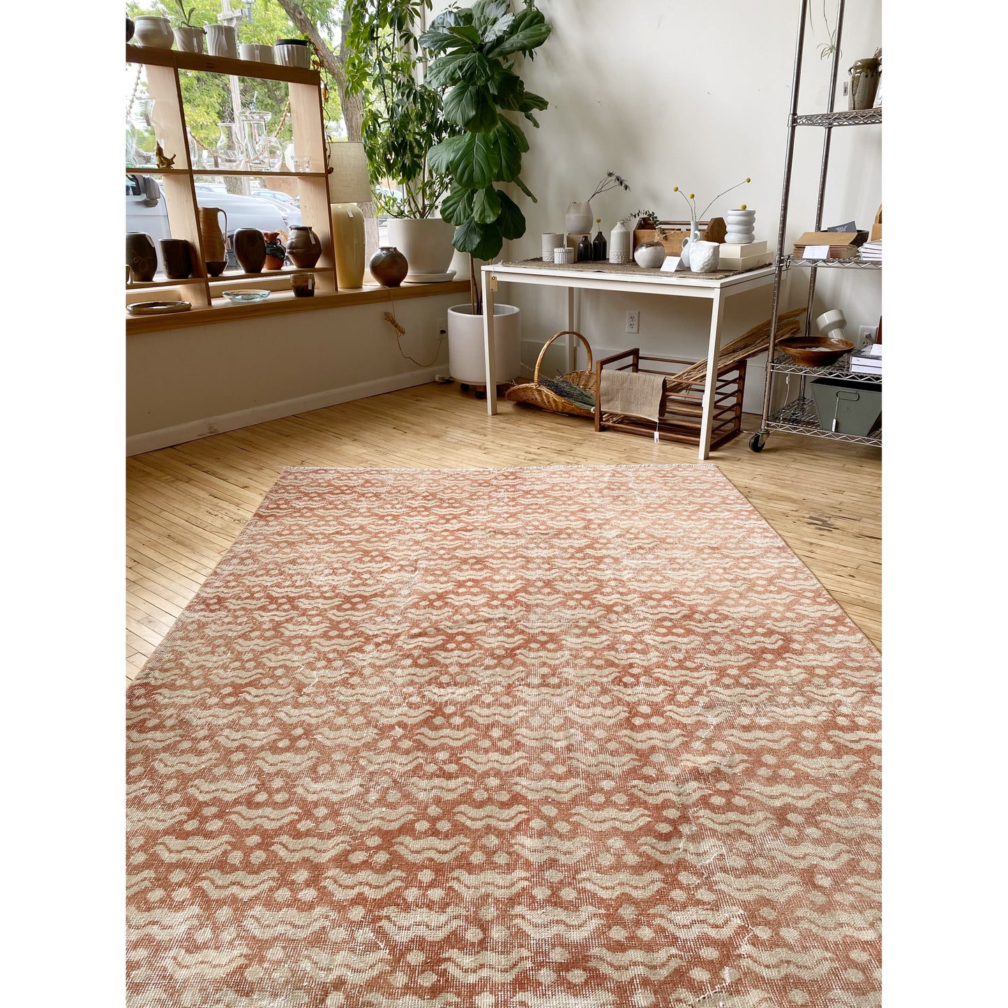 "INES" Vintage Hand-knotted Rug (5’11” x 9’2”)