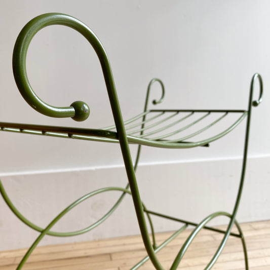 Vintage Green Metal Bench Seat