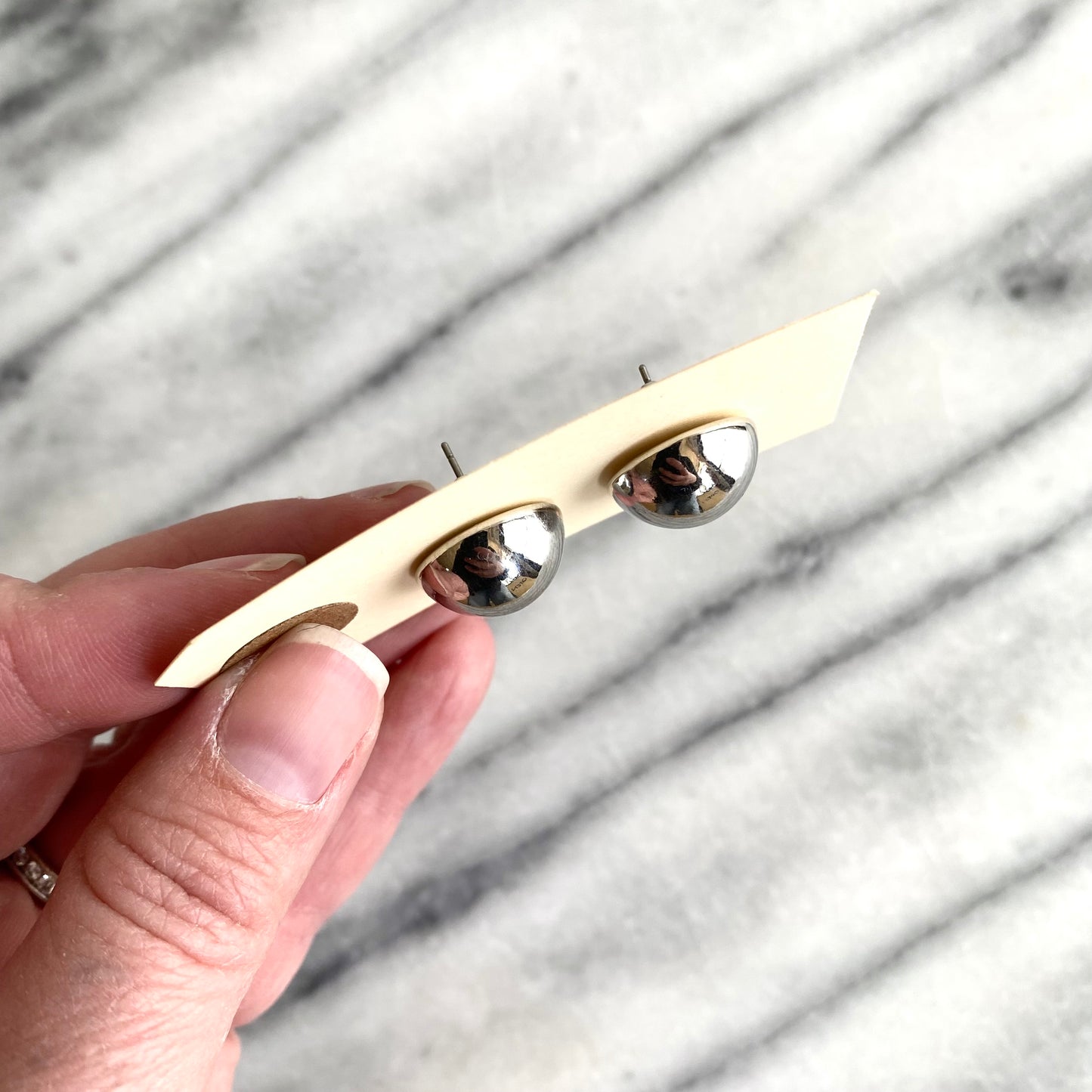Vintage Rounded Chrome Earrings