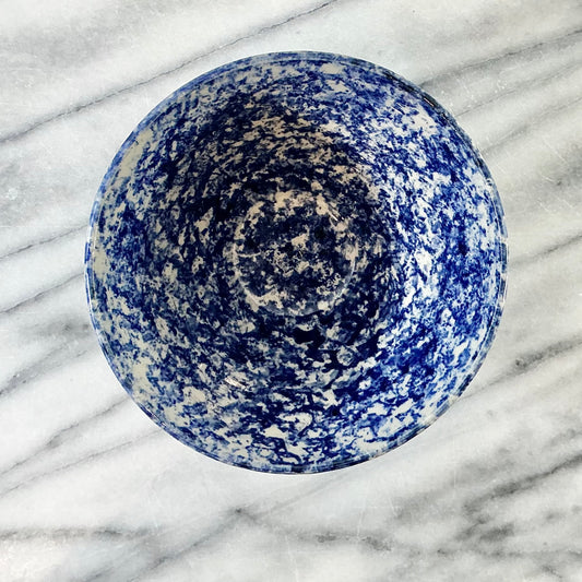 Vintage Blue Spongeware Bowl