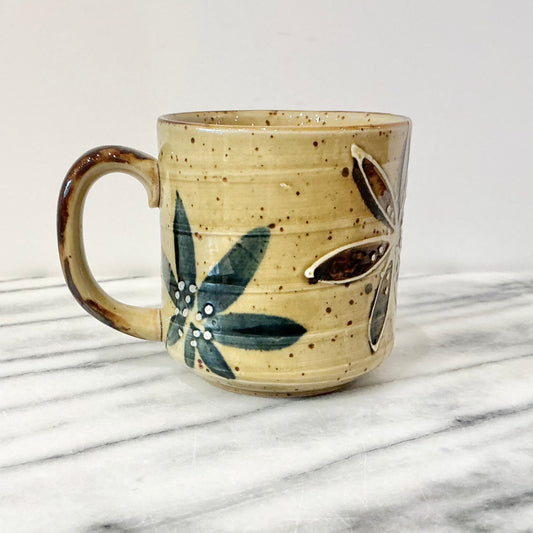 Vintage Flower Stoneware Mug