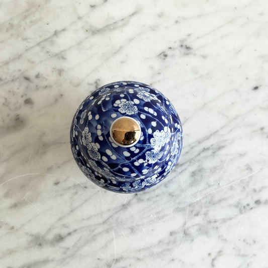 Petite Vintage Blue & White Ceramic Ginger Jar