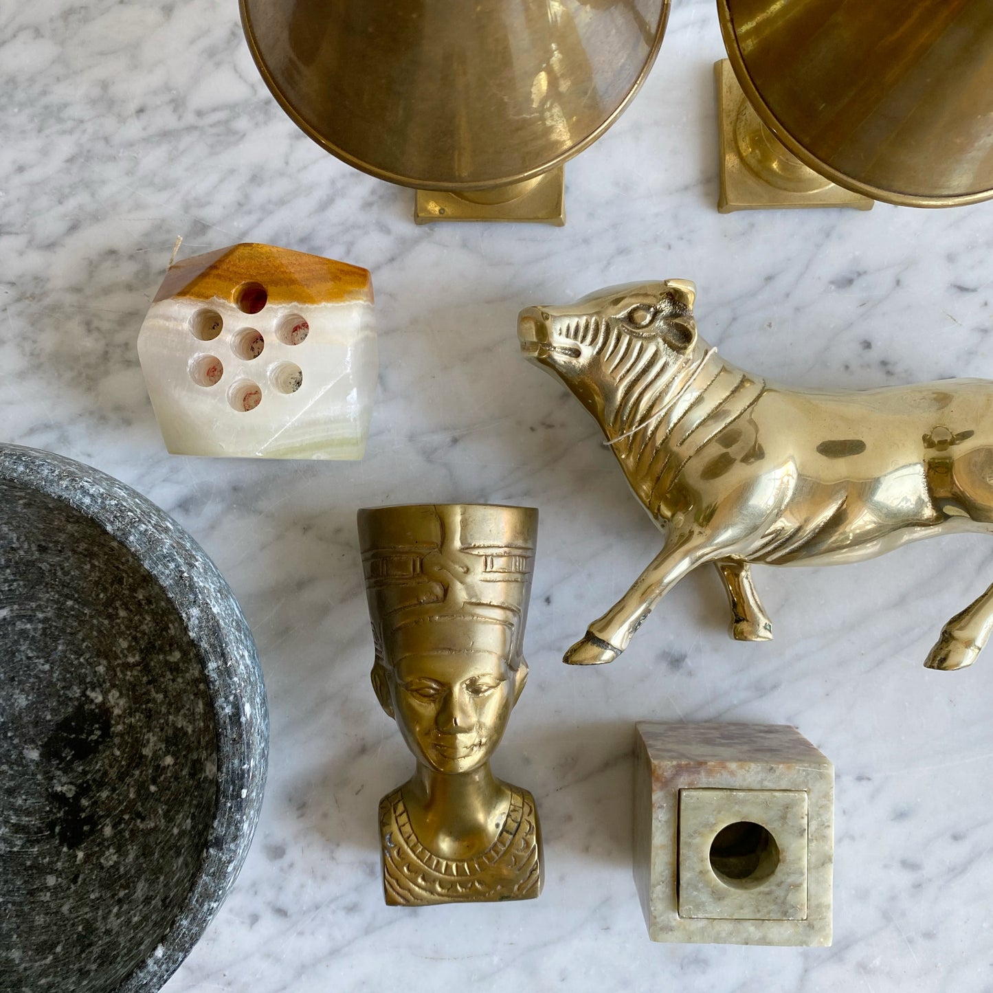 Large Vintage Brass Bull, 9.75"