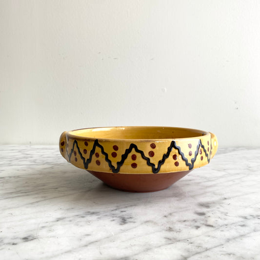Vintage Hungarian Folk Art Bowl, 7"