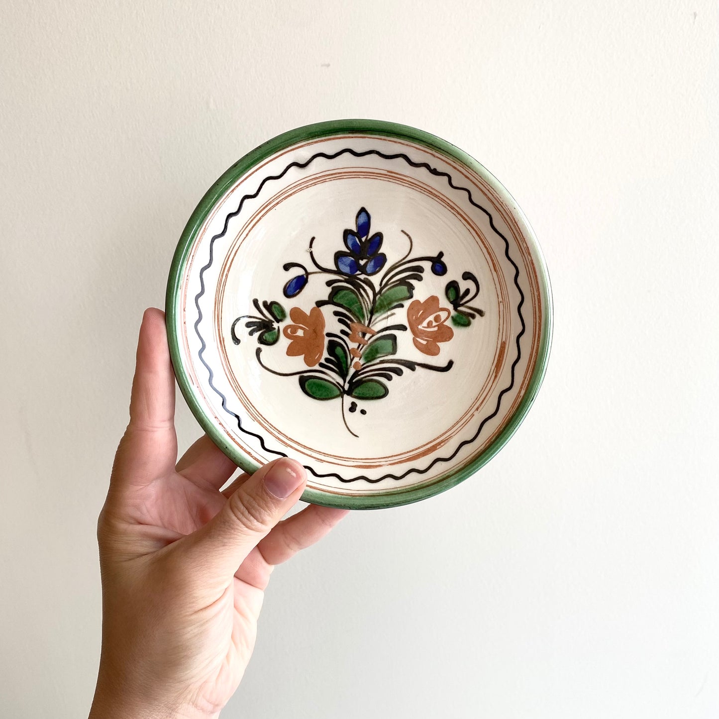Small Vintage Hungarian Folk Art Plate, 6”