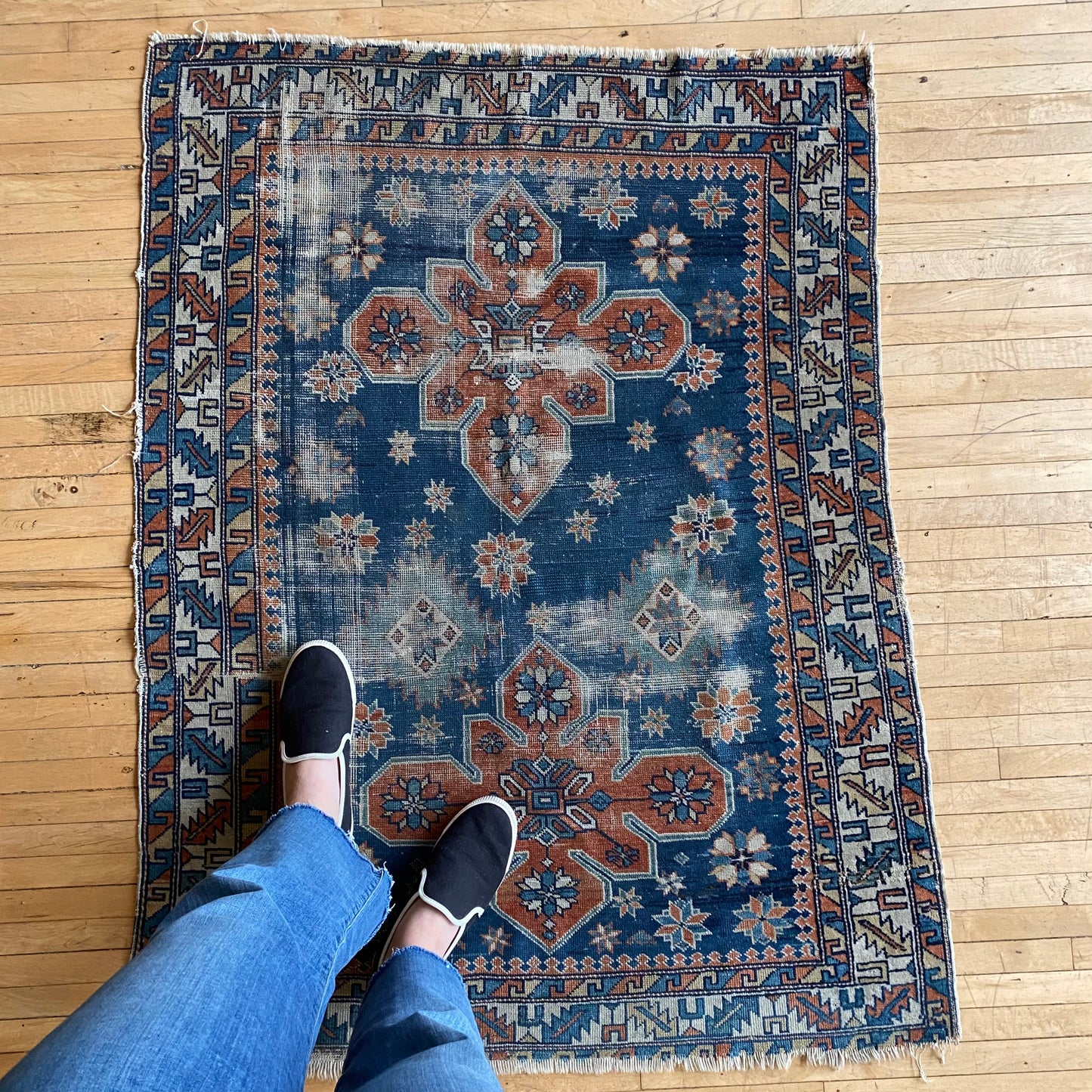 Antique Hand-knotted Rug (3’3” x 4’2”)