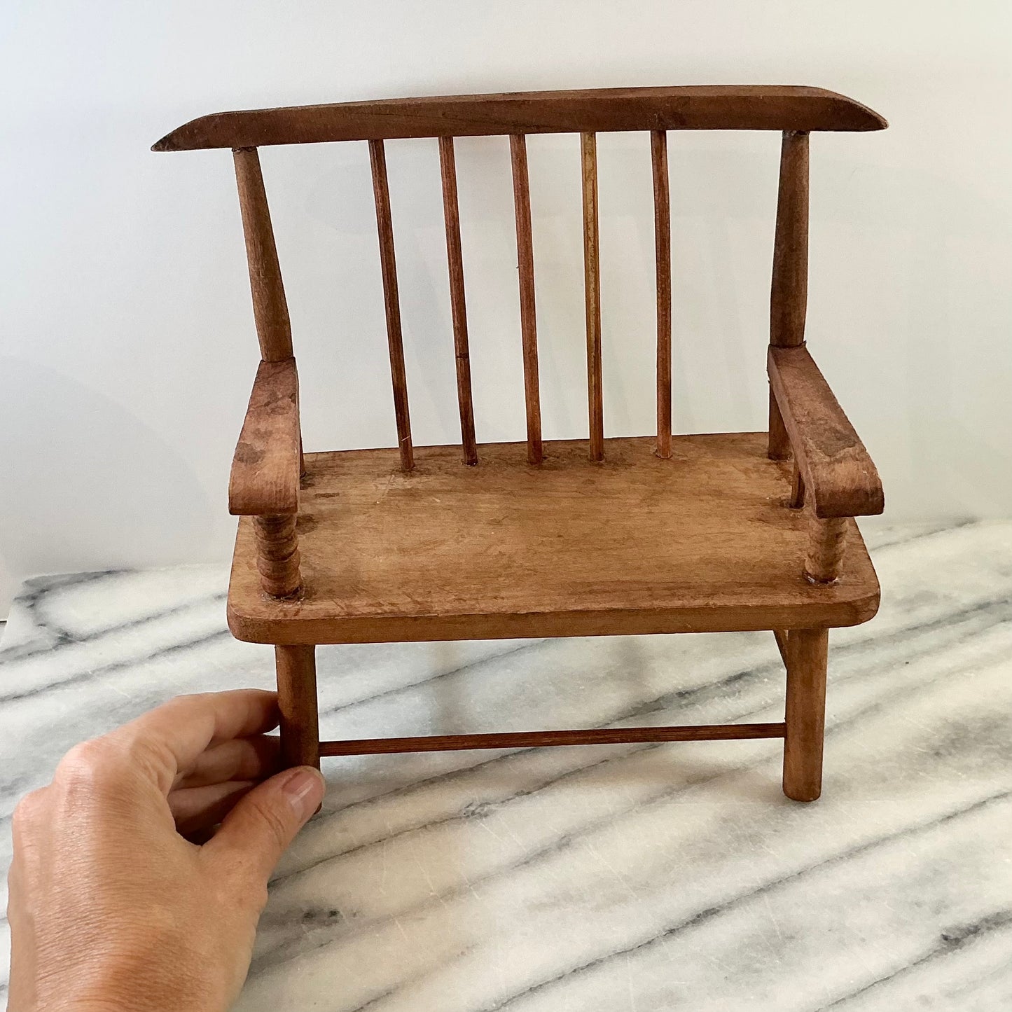 Vintage Miniature Folksy Wooden Bench