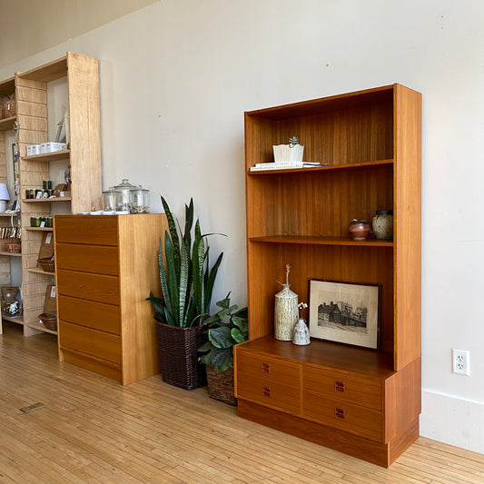 Vintage Teak Hutch with Drawers