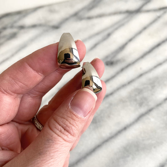 Vintage Polished Silver Hoop Earrings