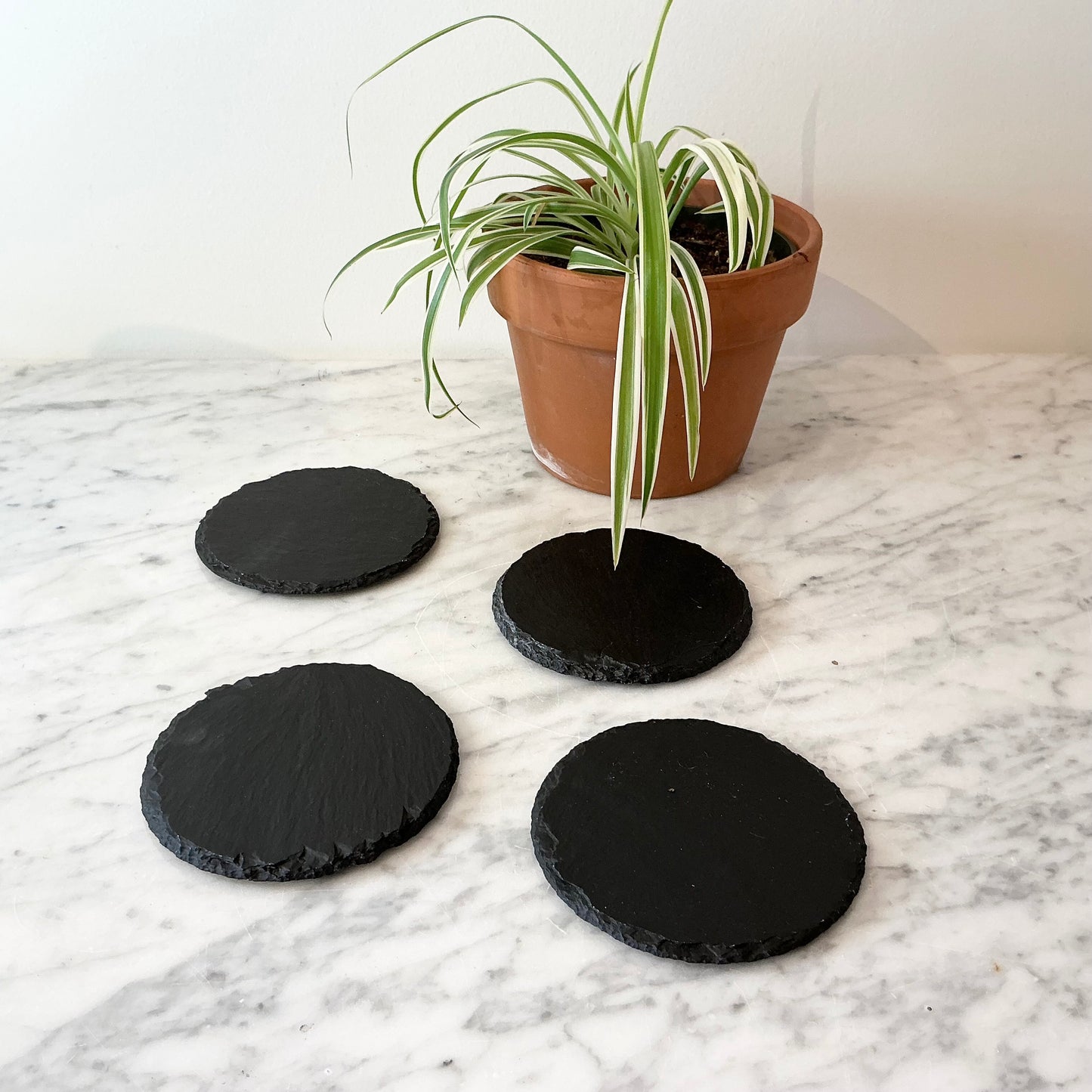S/4 Found Slate Coasters