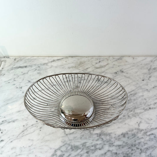 Vintage MCM Oval Wire Basket