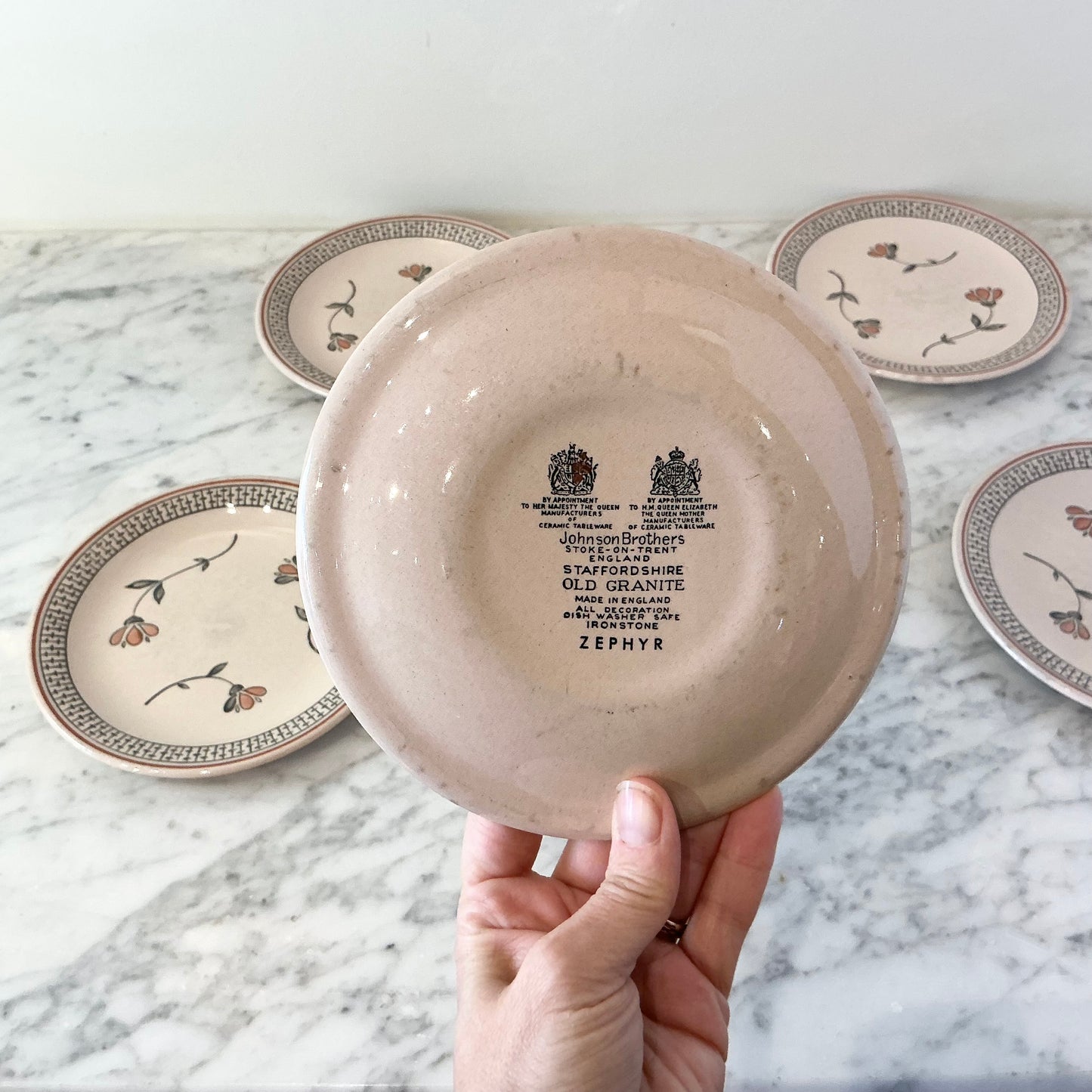S/6 Vintage English Ceramic Saucers