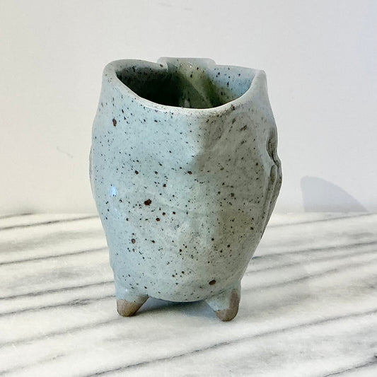 Vintage Squished Pottery Creamer / Vase