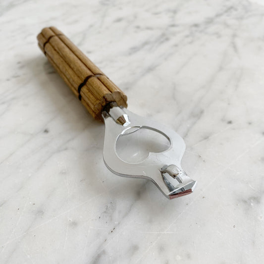 Bottle Opener with Reeded Wood Handle, Japan