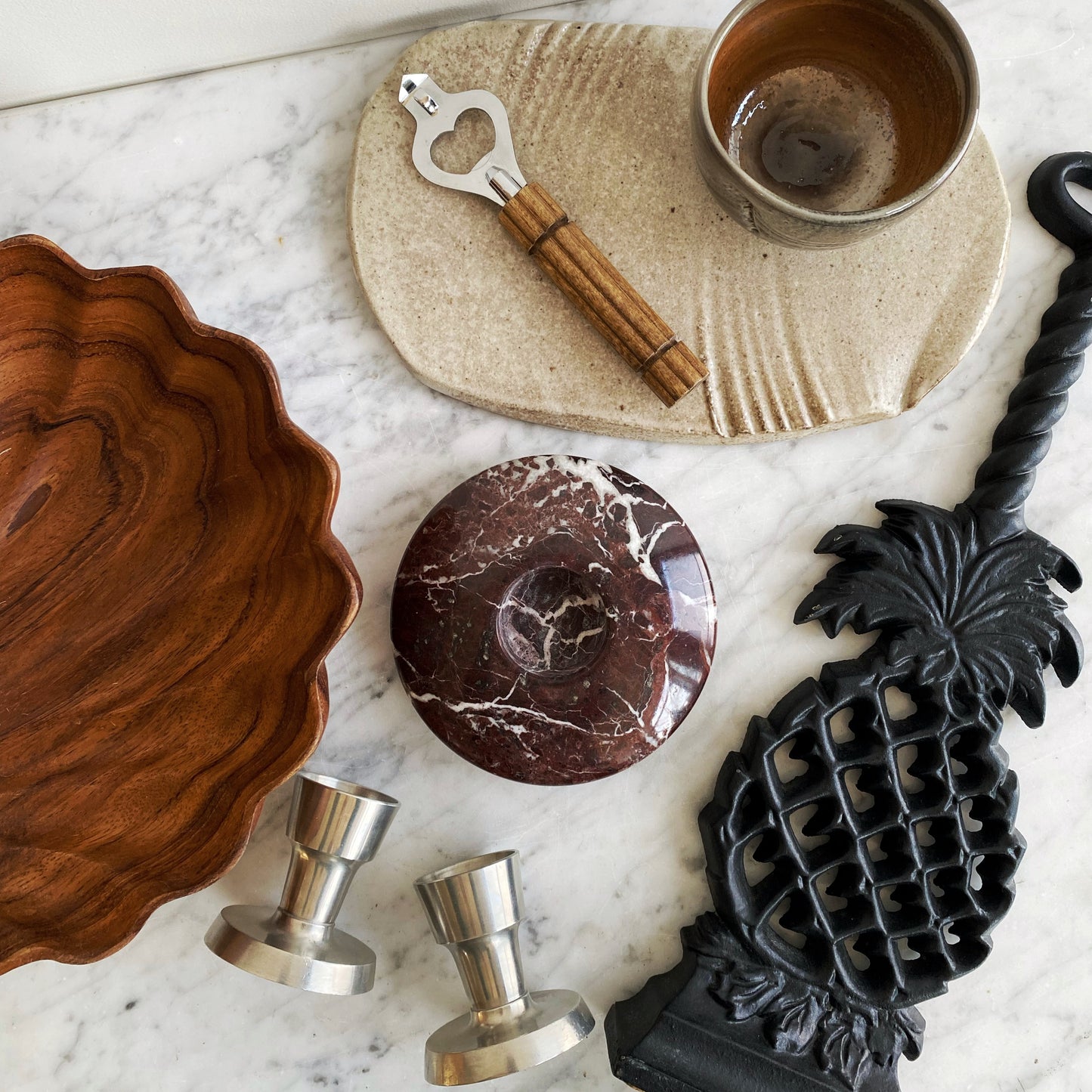 Bottle Opener with Reeded Wood Handle, Japan