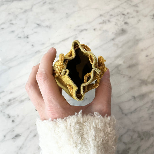 Vintage Leather Drawstring Pouch