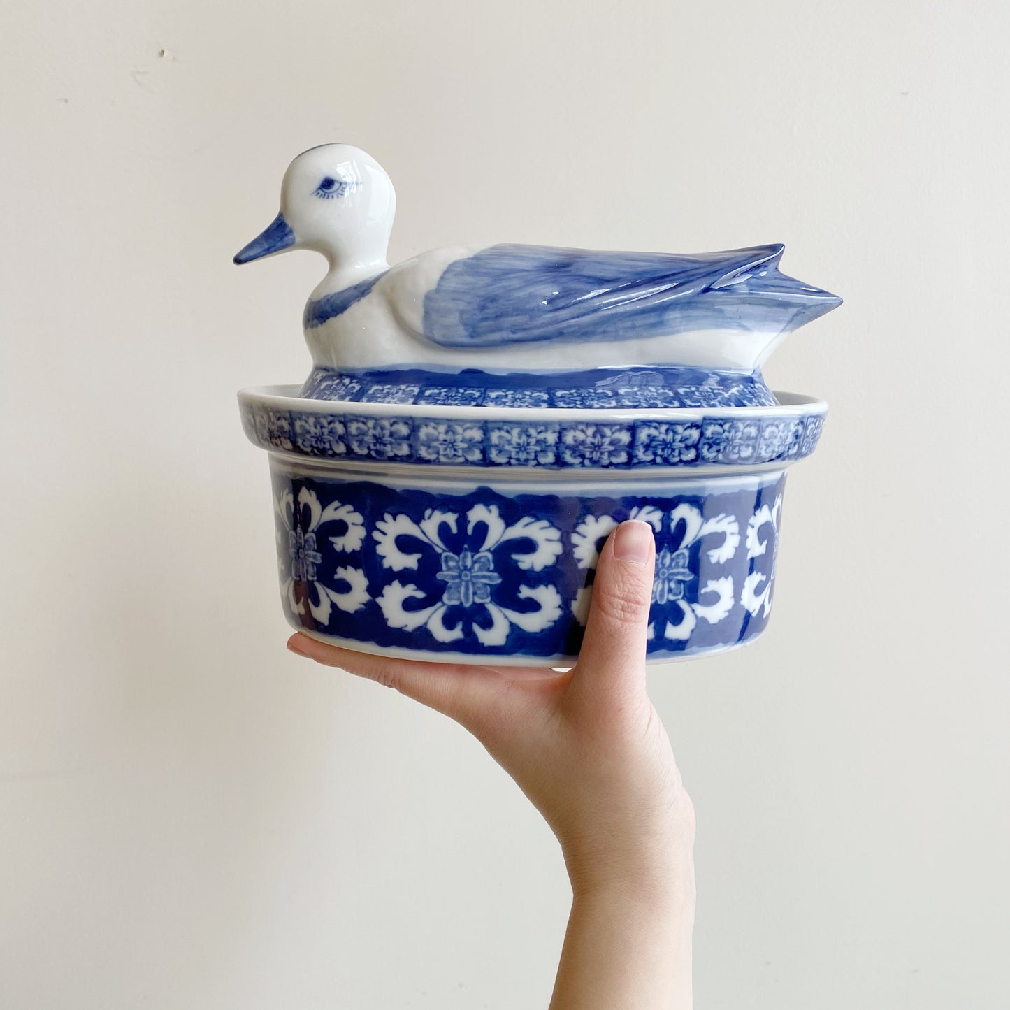 Vintage Hand-painted Porcelain Duck Tureen