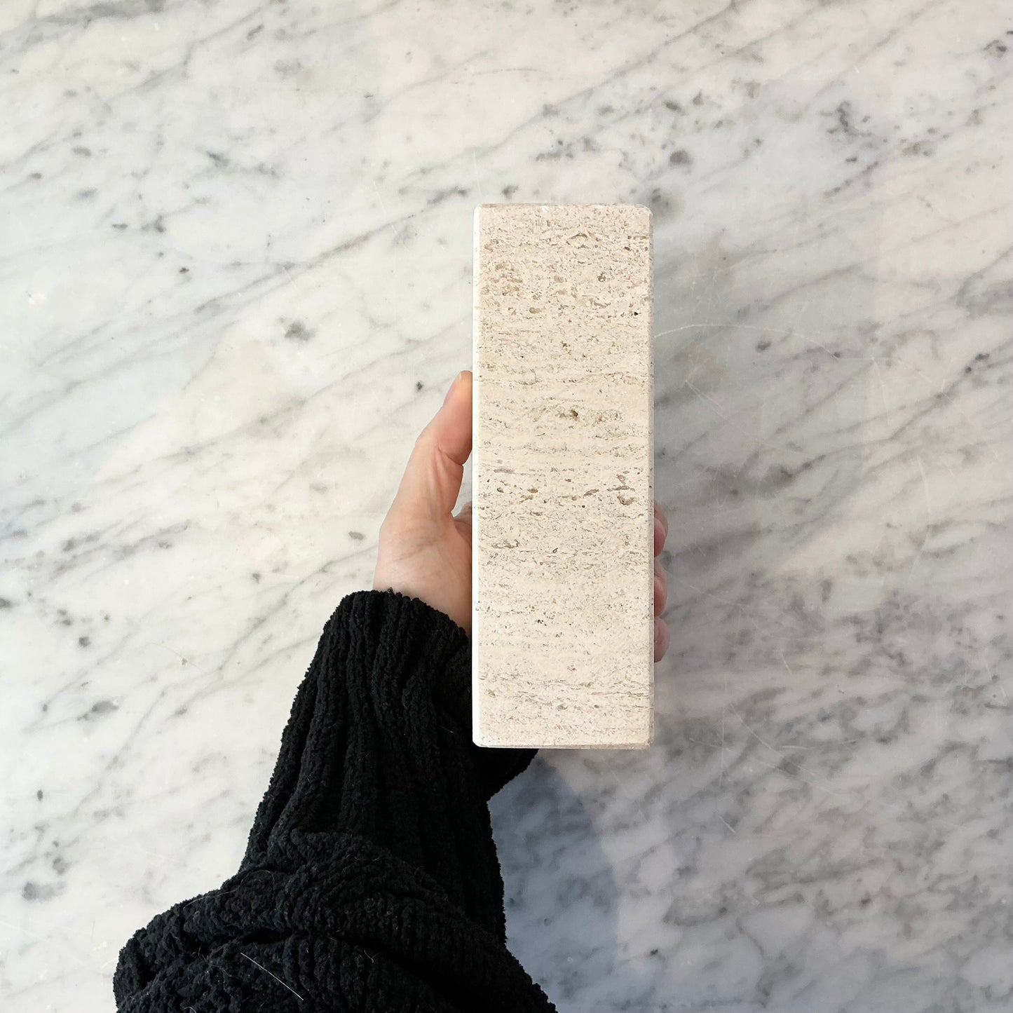 Found Travertine Marble Organizer