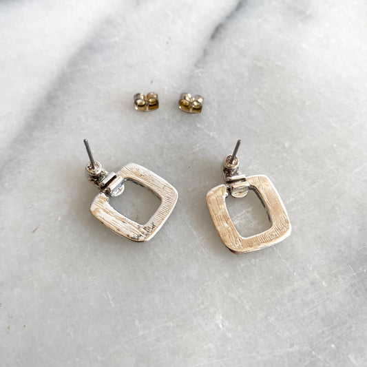 Vintage Mod Silver Dangle Earrings