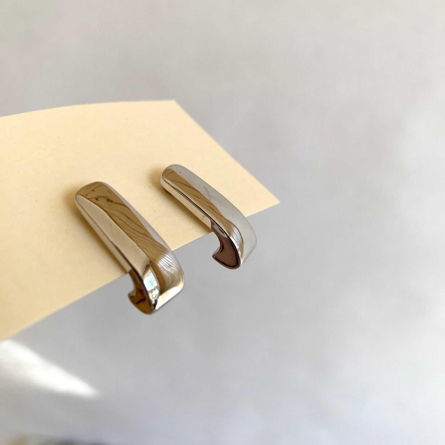 Vintage Heavy Silver Tab Earring By Lia Sophia