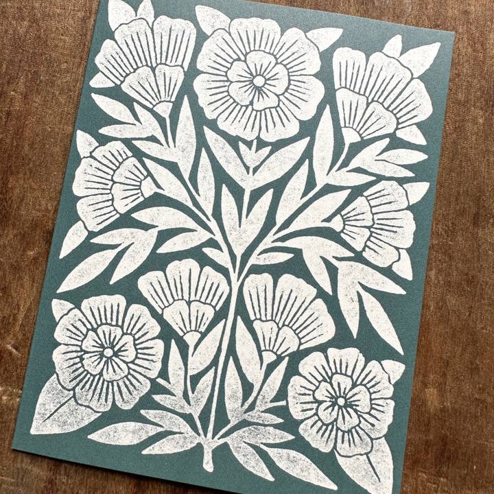 Blank Floral Greeting Card