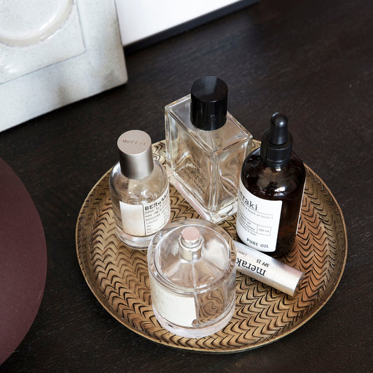 Brassy "Rattan" Tray, 8"