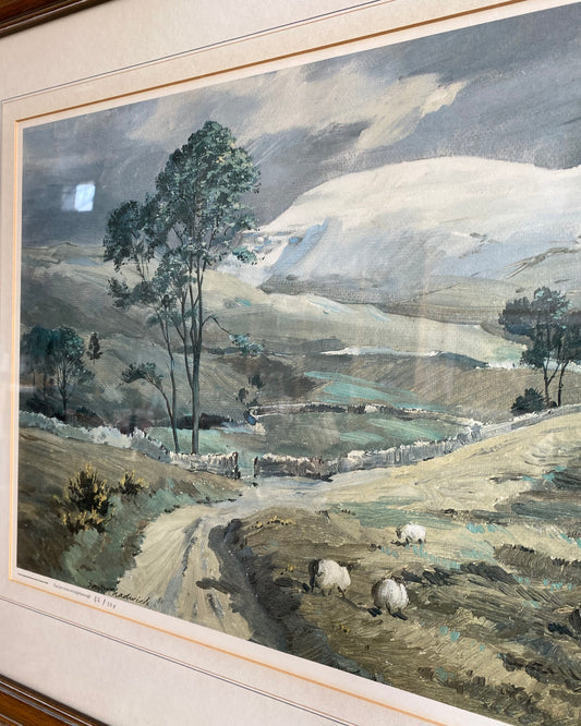 Vintage Framed Landscape Art Print by Sam Chadwick