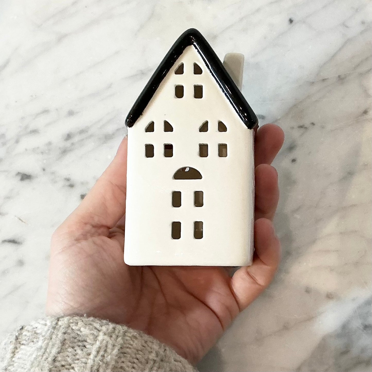Vintage Black + White Ceramic House