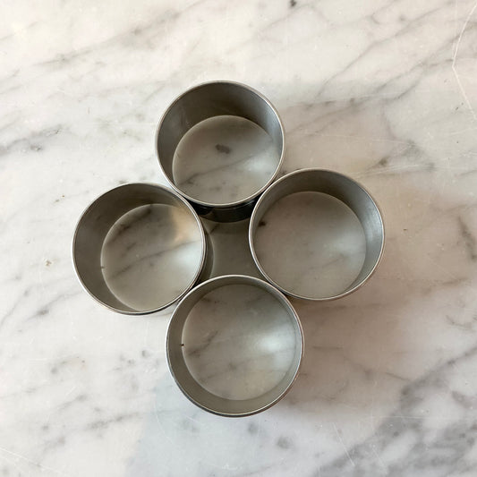 Set of 4 Vintage Pewter Napkin Rings