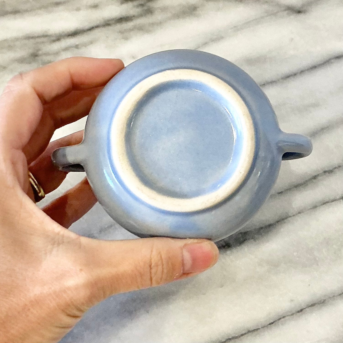Vintage Baby Blue Creamer + Sugar Set
