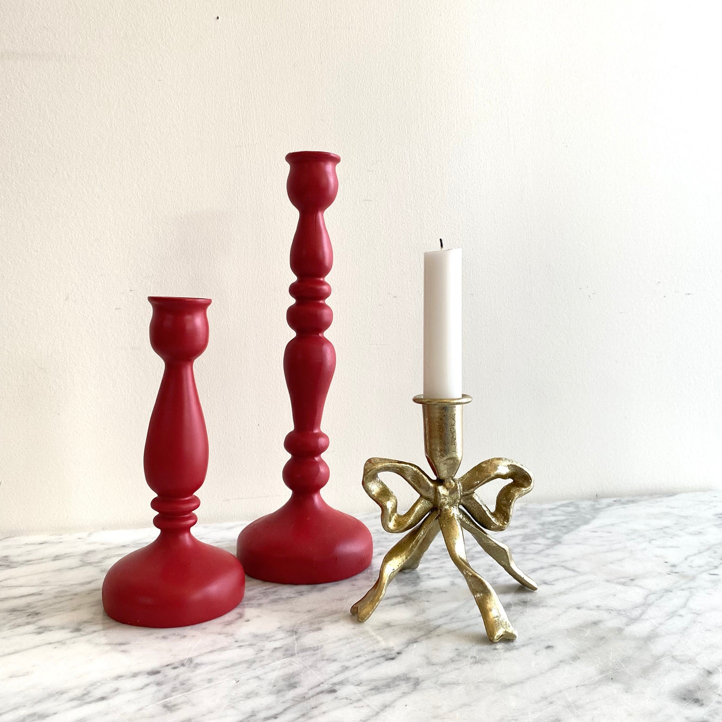 Classic Red Candle Holder, Choose Style