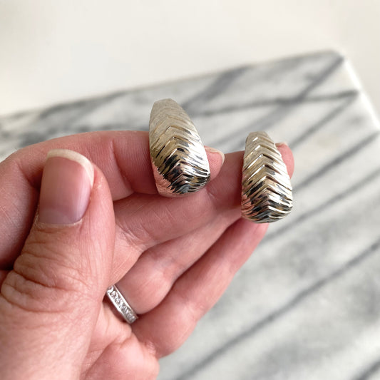 Vintage Silver “Chevron” Earrings