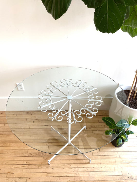 Vintage Arthur Umanoff White Metal Bistro Table