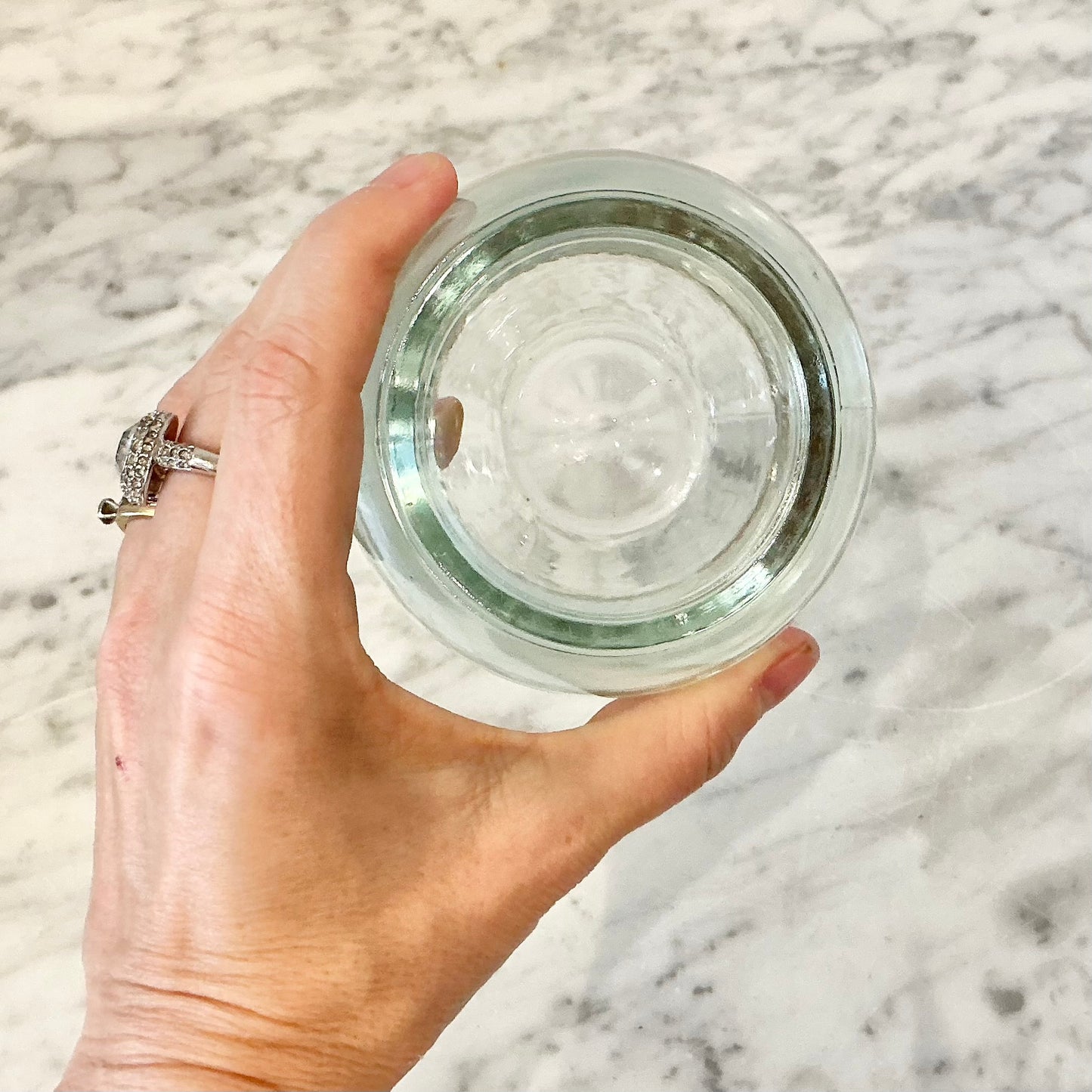 Vintage Chunky Glass Votive Holder