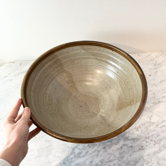 XL Vintage Pottery Bowl, 13.75"