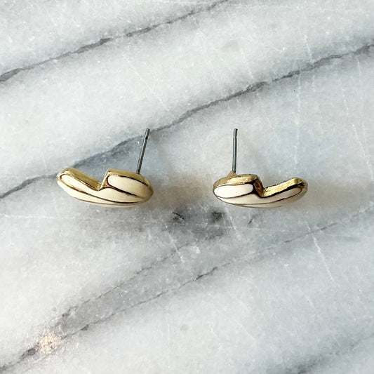 Vintage Ivory Enamel Earrings