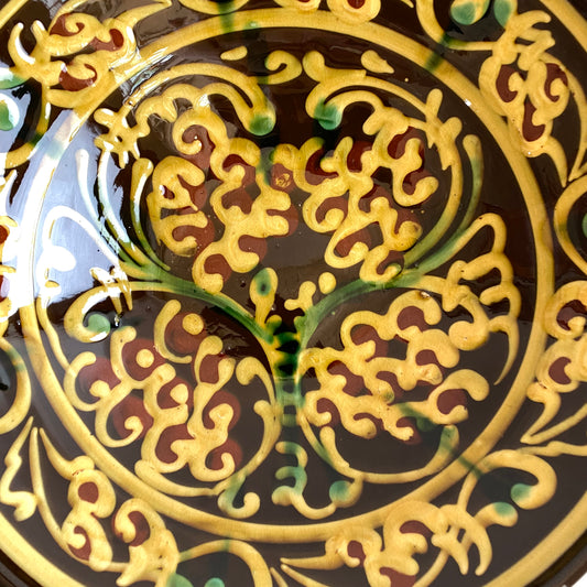 Vintage Hungarian Folk Art Bowl, 10.75"