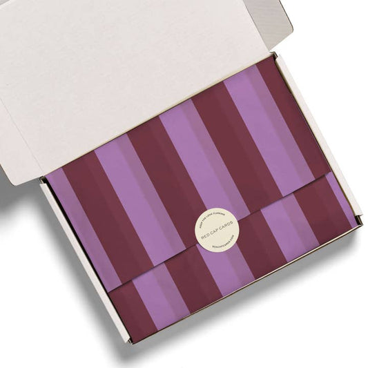 Eggplant and Lilac Stripes Tissue Paper